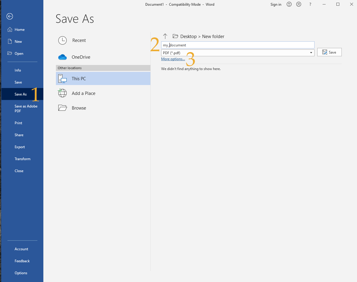 PDF Save As PDF Save As